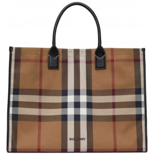 Beige Check Denny Tote