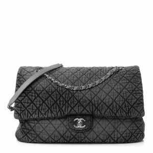 CHANEL Denim Quilted Medium Denimpression XXL Flap bag