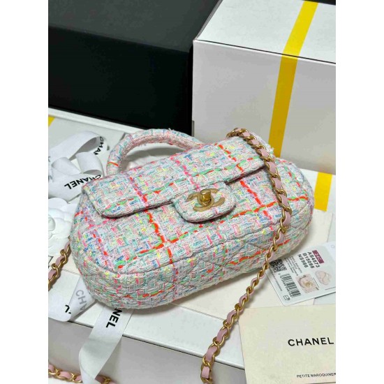 Chanel Small bag with top handle, Tweed, sequins