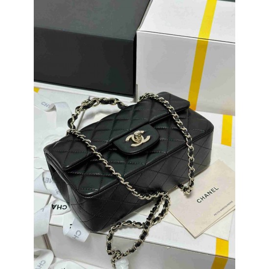 2colors top handle mini flap bag 