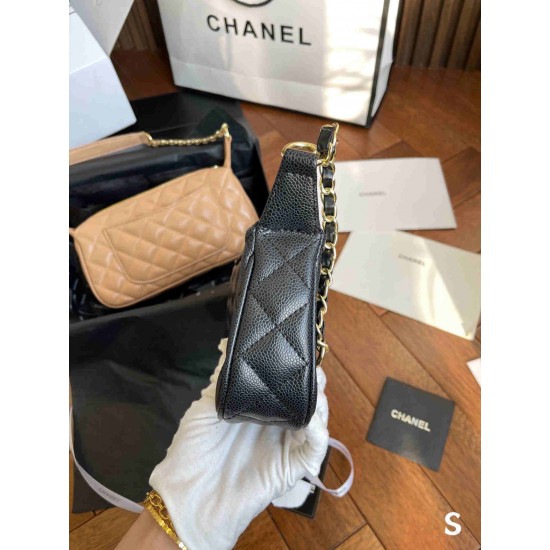 Chanel Black Quilted Caviar Leather Timeless CC Shoulder Bag