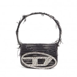 12colors 1DR - Iconic shoulder bag in denim and crystals