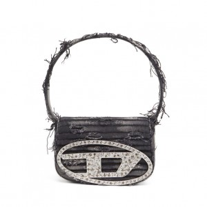 12colors 1DR - Iconic shoulder bag in denim and crystals