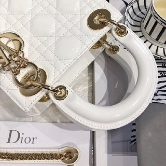 MINI LADY DIOR BAG Patent Cannage Calfskin