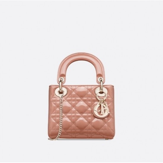 MINI LADY DIOR BAG Patent Cannage Calfskin