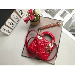 MINI LADY DIOR BAG Patent Cannage Calfskin