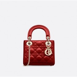 MINI LADY DIOR BAG Patent Cannage Calfskin