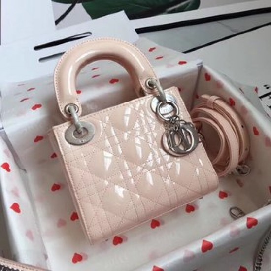 MINI LADY DIOR BAG Patent Cannage Calfskin