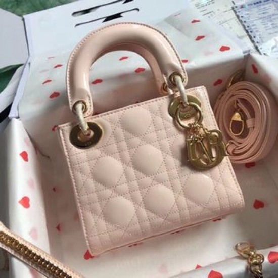 MINI LADY DIOR BAG Patent Cannage Calfskin