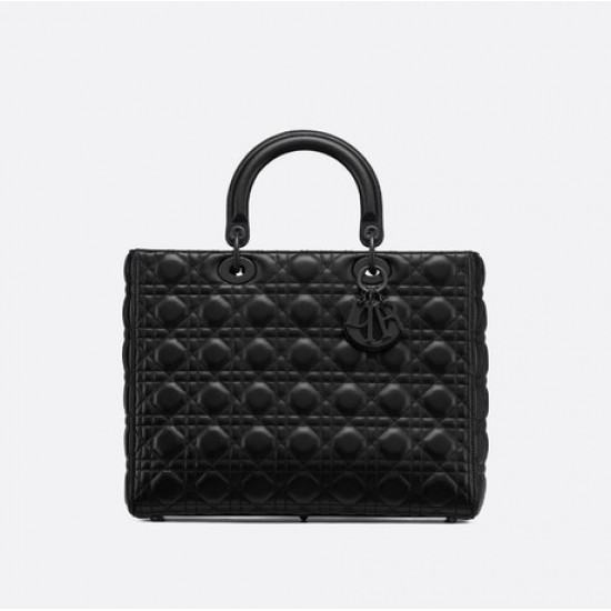 LARGE LADY DIOR BAG Ultramatte Cannage Calfskin