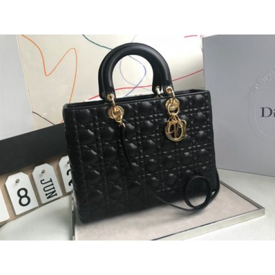 5colors LARGE LADY DIOR BAG Cannage Lambskin