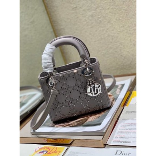 MINI LADY DIOR BAG Strass Cannage Satin