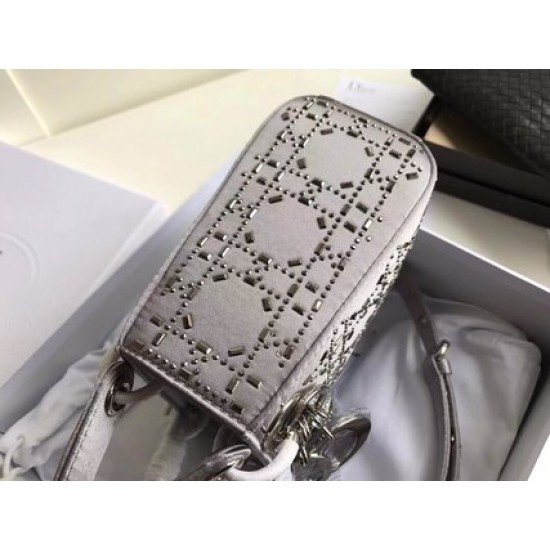 MINI LADY DIOR BAG Strass Cannage Satin