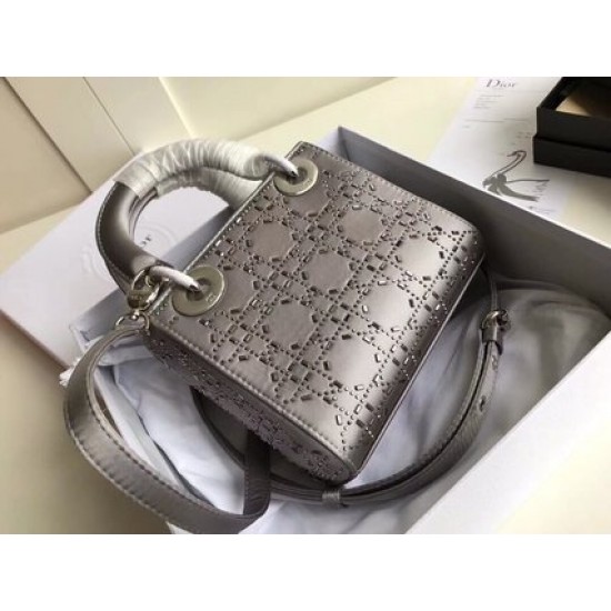 MINI LADY DIOR BAG Strass Cannage Satin