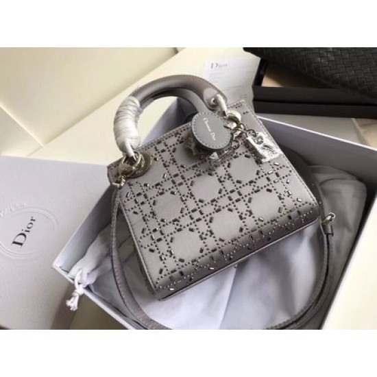 MINI LADY DIOR BAG Strass Cannage Satin