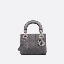 MINI LADY DIOR BAG Strass Cannage Satin