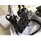 MINI LADY DIOR BAG Strass Cannage Satin