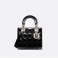 SMALL LADY DIOR BAG Patent Cannage Calfskin