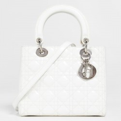 MEDIUM LADY DIOR BAG Patent Cannage Calfskin