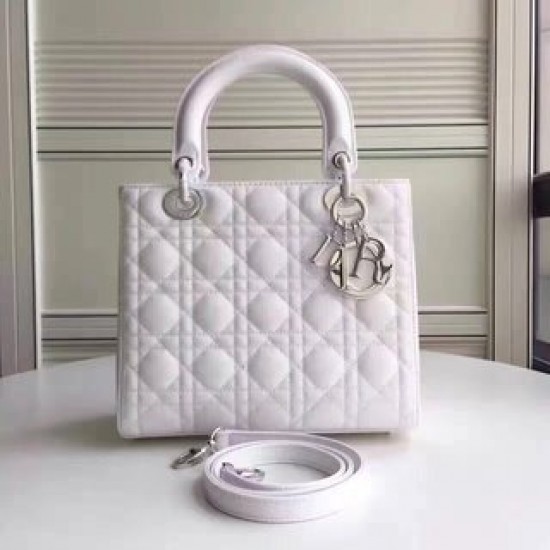 MEDIUM LADY DIOR BAG Patent Cannage Calfskin