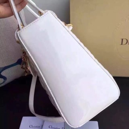 MEDIUM LADY DIOR BAG Patent Cannage Calfskin