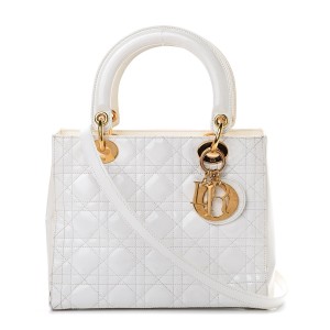 MEDIUM LADY DIOR BAG Patent Cannage Calfskin