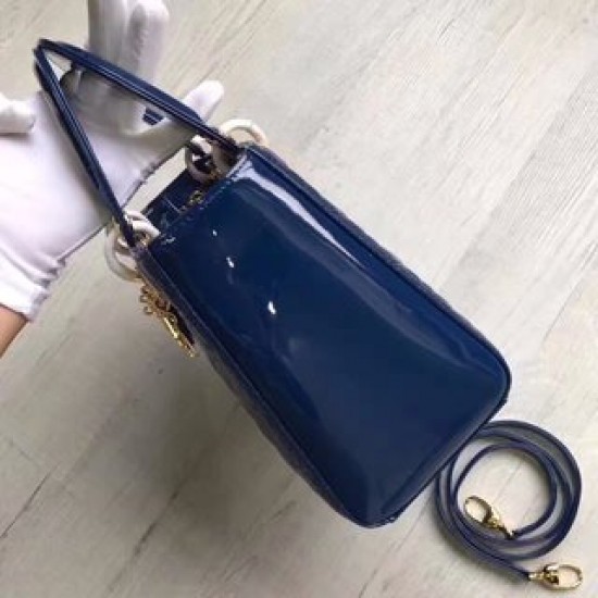 MEDIUM LADY DIOR BAG Patent Cannage Calfskin