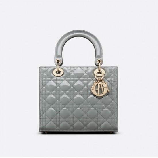 MEDIUM LADY DIOR BAG Patent Cannage Calfskin