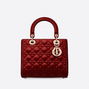 MEDIUM LADY DIOR BAG Patent Cannage Calfskin