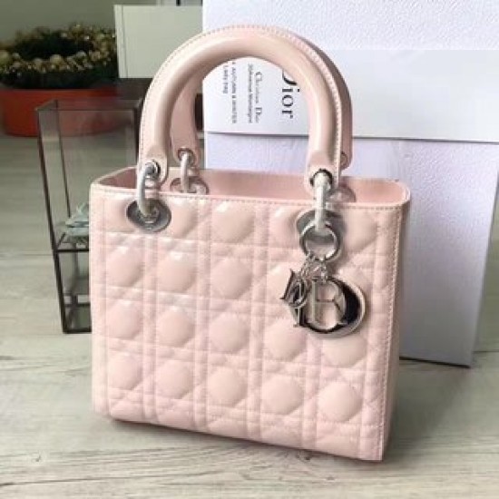 MEDIUM LADY DIOR BAG Patent Cannage Calfskin