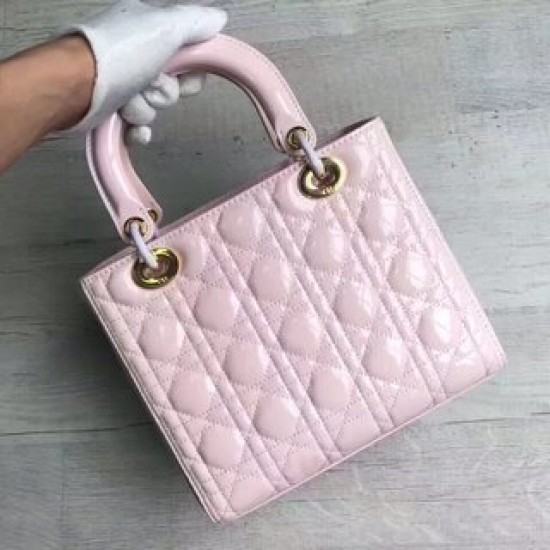 MEDIUM LADY DIOR BAG Patent Cannage Calfskin