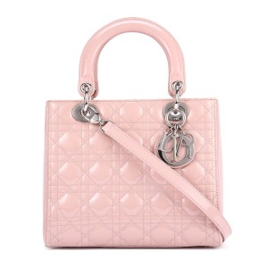 MEDIUM LADY DIOR BAG Patent Cannage Calfskin