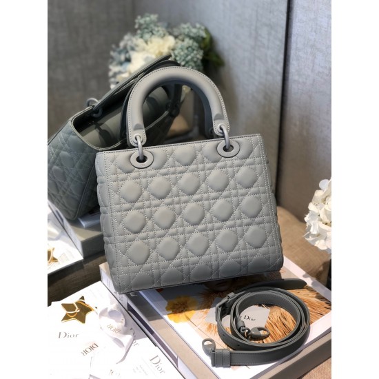 MEDIUM LADY DIOR BAG Ultramatte Cannage Calfskin