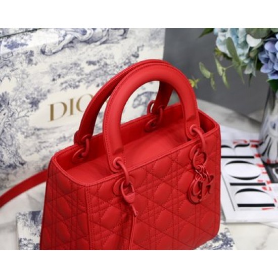 MEDIUM LADY DIOR BAG Ultramatte Cannage Calfskin