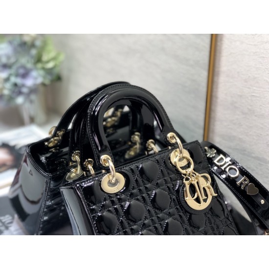 LADY DIOR MY ABCDIOR BAG Patent Cannage Calfskin