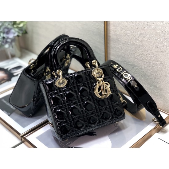 LADY DIOR MY ABCDIOR BAG Patent Cannage Calfskin