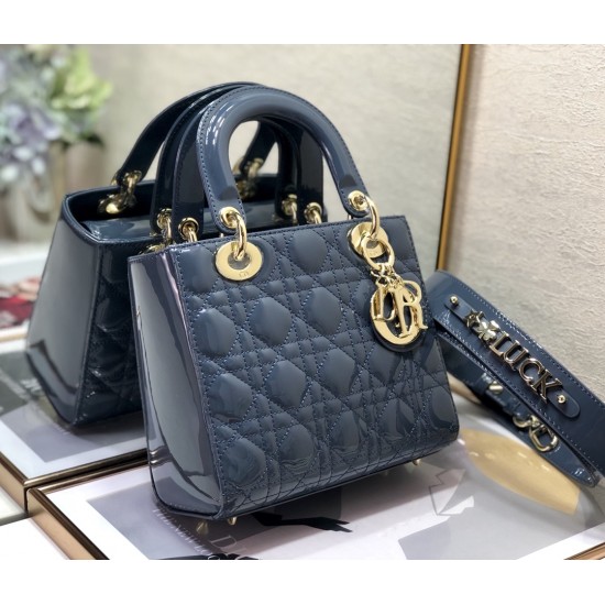 LADY DIOR MY ABCDIOR BAG Patent Cannage Calfskin