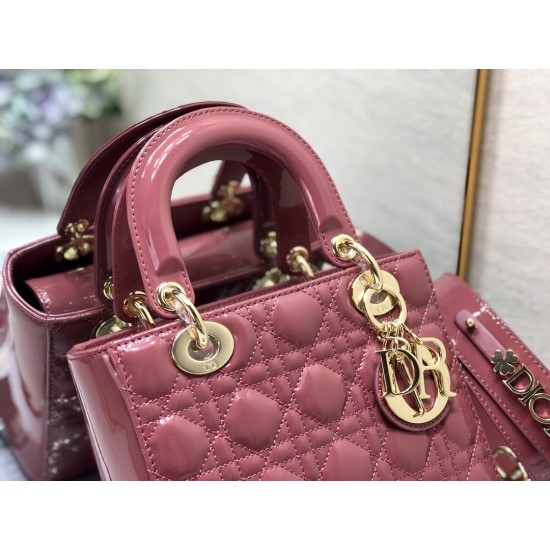 LADY DIOR MY ABCDIOR BAG Patent Cannage Calfskin