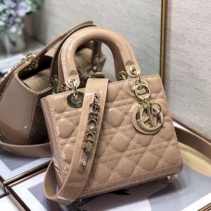 LADY DIOR MY ABCDIOR BAG Patent Cannage Calfskin