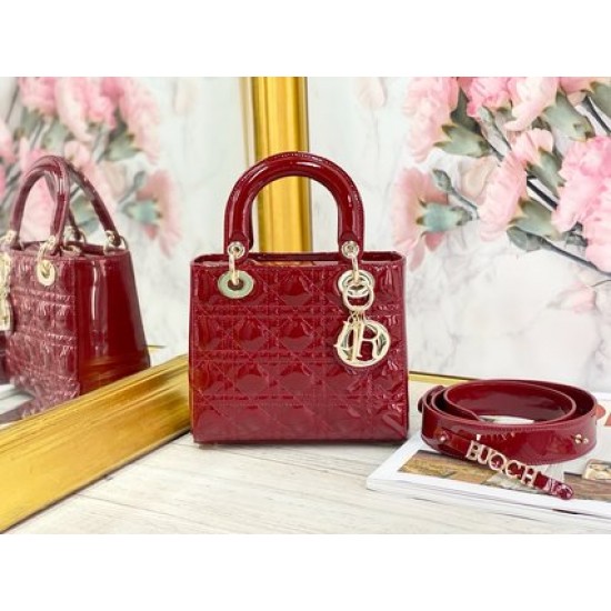 LADY DIOR MY ABCDIOR BAG Patent Cannage Calfskin