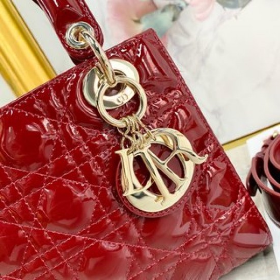 LADY DIOR MY ABCDIOR BAG Patent Cannage Calfskin