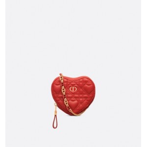 DIORAMOUR DIOR CARO HEART POUCH WITH CHAIN