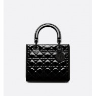 MEDIUM LADY DIOR BAG Patent Cannage Calfskin
