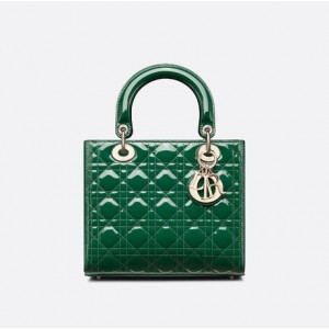 MEDIUM LADY DIOR BAG Patent Cannage Calfskin