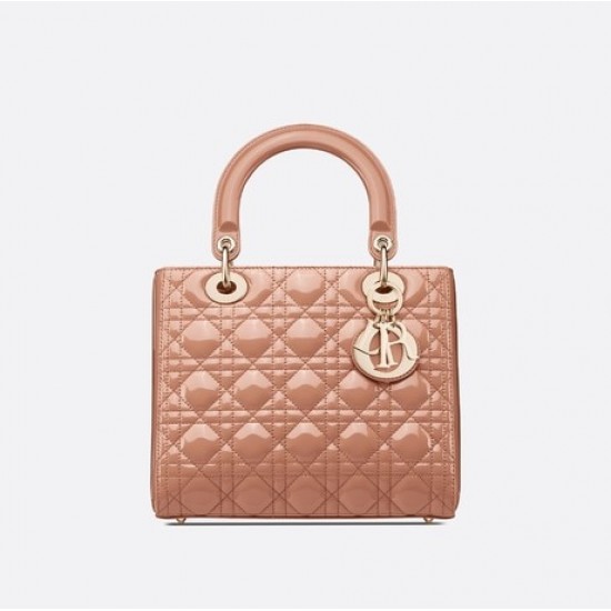 MEDIUM LADY DIOR BAG Patent Cannage Calfskin