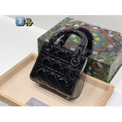 MINI LADY DIOR BAG Patent Cannage Calfskin