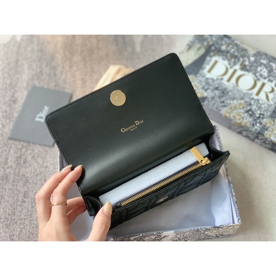 DIOR CARO BELT POUCH WITH CHAIN