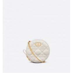 DIOR CARO ROUND POUCH WITH CHAIN