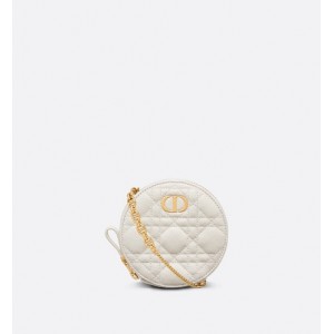 DIOR CARO ROUND POUCH WITH CHAIN