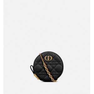 DIOR CARO ROUND POUCH WITH CHAIN